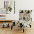 thumbnail image 2 of Designart "Chic Urban Victorian IV" Gray Floral Upholstered Accent Chair - Cottage Arm Chair For Living Room, 2 of 7