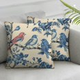 Pillow Covers Set of 2 Blue Floral Trees Birds Outdoor Decorative Throw