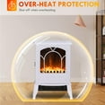 thumbnail image 4 of Resenkos Electric Fireplace Heater, Freestanding Fireplace Stove，Realistic Flame Effect Overheat， White, 4 of 8