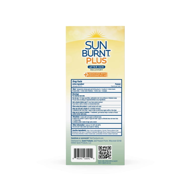 SunBurnt Plus Aloe Vera Gel with Lidocaine, 4 fl oz photo 3