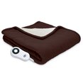 thumbnail image 2 of Serta | Manta reversible de tiros eléctricos Sherpa/Fleece con calefacción, 50 "x60" con 5 controlador de configuración, chocolate Serta Ver descripción, 2 of 2