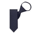 thumbnail image 2 of Jacob Alexander Boys' 14 inch Polka Dot Print Pre-Tied Zipper Neck Tie - Navy Blue, 2 of 6