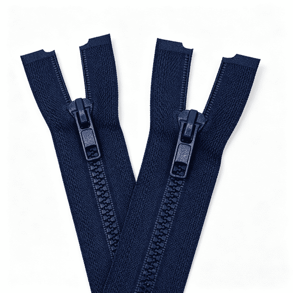 TUWAFE 2Pcs #5 22In Deep Navy Blue Separating Jacket Zippers for Sewing Coats,Molded Plastic Bulk Zippers 22In Zipper(Deepnavyblue 22" 2Pcs)