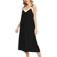 thumbnail image 2 of WBQ Women's Full Slip Chemise Nightgown Lace V Neck Sleeveless Long Nightdress Sleepwear Loose Tank Sleepdress Plus Size Soft Sleepshirt Lounge Dresses S-3XL, 2 of 6