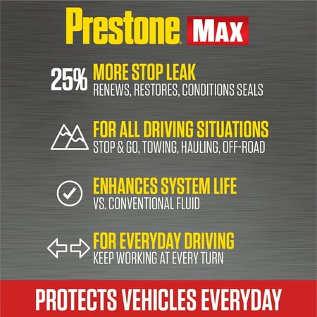 Prestone MAX European Vehicles Power Steering Fluid + Stop Leak - 12 fl oz-Synthetic, 100k mi Fits select: 2011-2015 JEEP GRAND CHEROKEE, 2004-2006 CHEVROLET SILVERADO