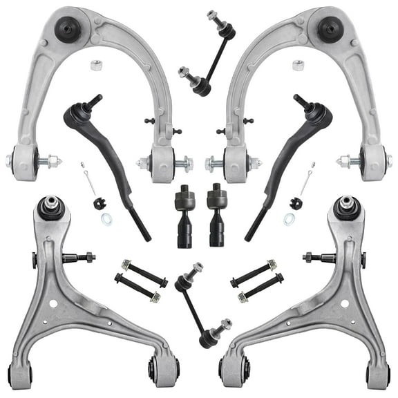 Detroit Axle - AWD 10pc Front End Suspension Kit for 2008-2014 Cadillac CTS, 4 Upper Lower Control Arms Ball Joints 4 Inner Outer Tie Rods 2 Sway Bars 2009 2010 2011 2012 2013 Replacement