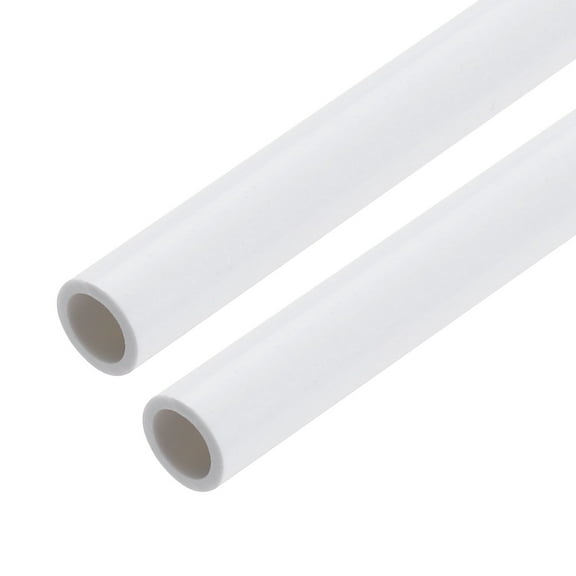 Rigid Round Pipe 5mm ID 7mm OD 9" Length White High Impact for Water Pipe, Crafts, Cable Sleeves 2Pcs