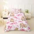 thumbnail image 2 of Erosebridal Cartoon Capybara Twin Bedding For Kids,Pink Ribbon Bow Tie Duvet Cover Set For Children Boys Girls,2pcs,No Comforter,Pink Reversible, 2 of 6
