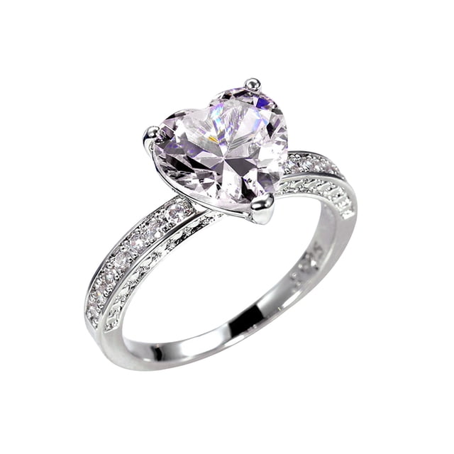 Anillos de corazón de lujo, anillo de circón con diamantes rosas en forma de corazón Wmkox8yii fajkfhkj2885