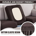 thumbnail image 4 of Fundas de sofá seccionales de 3 piezas de poliéster elásticas para sofá seccional en forma de L, fundas de asiento seccional, protector de muebles suave y lavable (2 plazas + 1 silla, café), 4 of 4