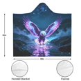 thumbnail image 3 of Starry Night Sky Eagle Wearable Blanket Hoodies for Women Men Adults Eagle Lovers Cozy Warm Bright Purple Bald Eagles Hooded Blankets for Home Couch Decor 50x60 Inch, 3 of 5