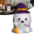 thumbnail image 4 of Clearance Under $1 Cute Resin Sweeping Ghost Figurine with Witch Hat Halloween Decor, 4 of 5