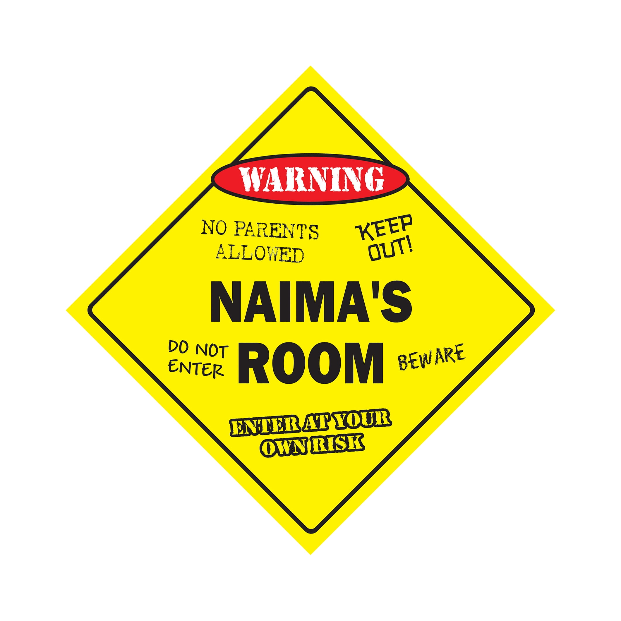Naima's Room Crossing Xing Sign Or Decal kids bedroom children's name boy  girl 