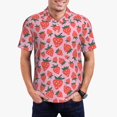 thumbnail image 2 of Balery Cartoon Strawberry Printed Men’s Short Sleeve Polo Shirt, Midweight Men's Shirt,Golf Polo shirts -3X-Large, 2 of 8