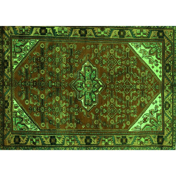 Ahgly Company Indoor Rectangle Persian Green Traditional Area Rugs, 5' x 7'