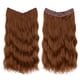 thumbnail image 1 of Zhuge Extensiones de cabello con alambre, gruesas, rizadas, onduladas, invisibles, con clip de línea de pescado, postizo sintético para mujeres, 20 pulgadas, castaño claro B, 1 of 2