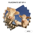 thumbnail image 3 of Placemats Set of 4 / 6, Cows Cattles Placemats for Dining Table Indoor/Outdoors Heat Resistant Washable Placemats 18" x 12", 3 of 8