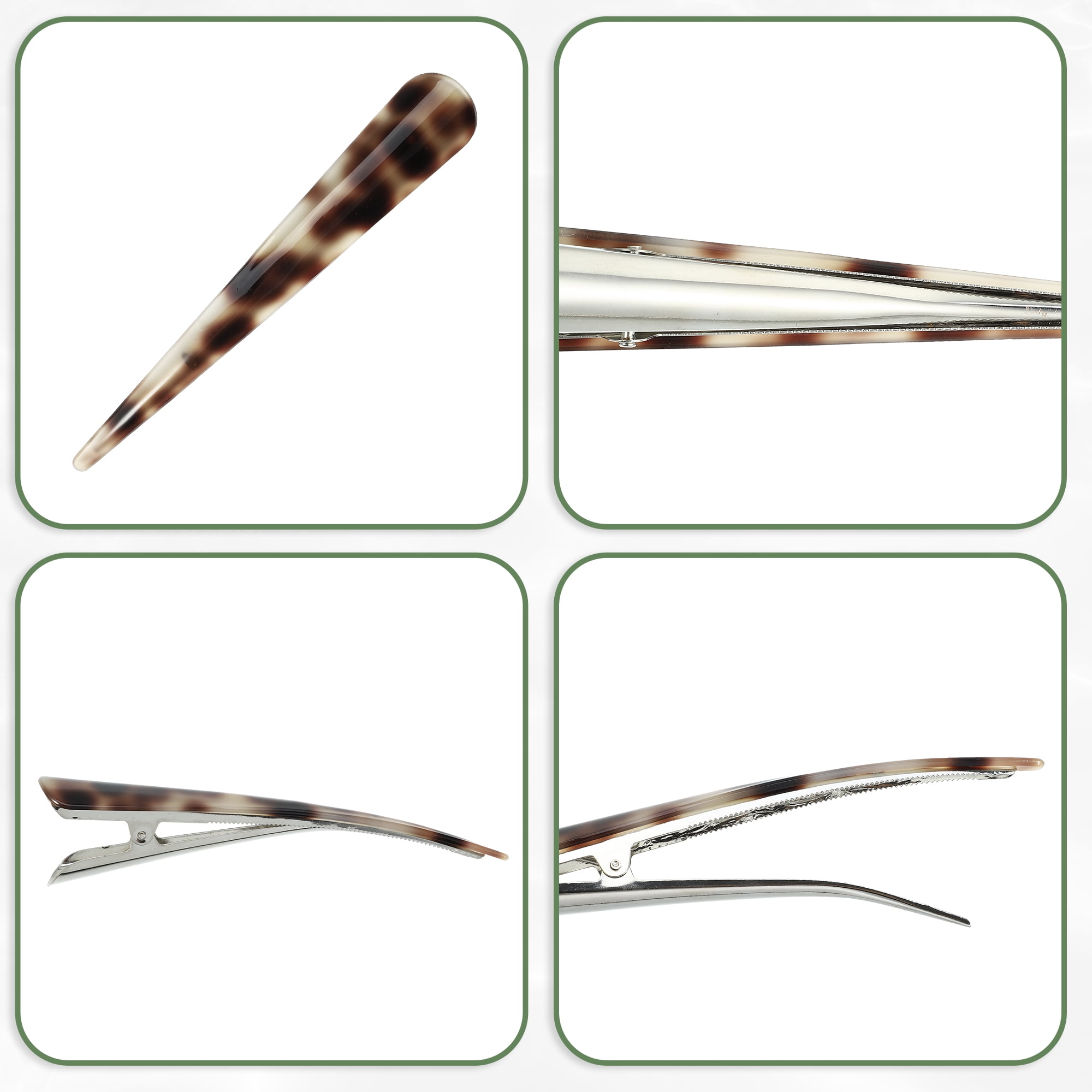Unique Bargains 2Pcs Long Metal Duckbill Hair Clips Large Duckbill Hair Clips Coffee
