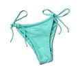 thumbnail image 4 of ZAXARRA Women 2 Piece Strapless Bikini Swimsuits Ruffle Ribbed Bandeau Bikini Set High Cut Bathing Suits, 4 of 7