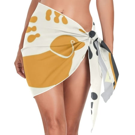 Dogs with Claws Women Coverups Beach Cover Up Chiffon Swimsuit Bikini Wrap Short Skirt Beach Slit Tie Waist