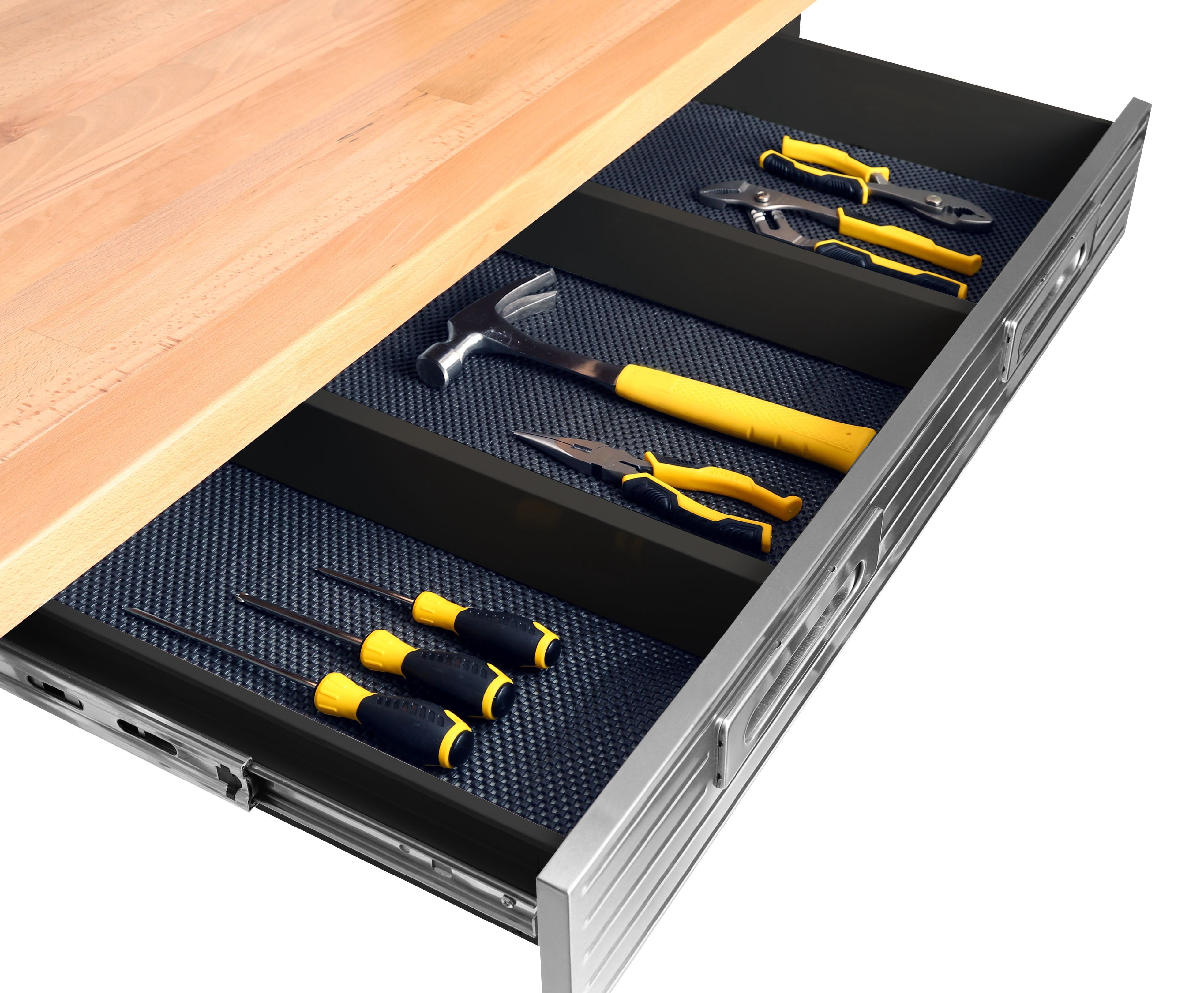 Seville Classics UltraHD Workcenter with Stainless Steel Pegboard, 48" L x 24" D, Stain Graphite