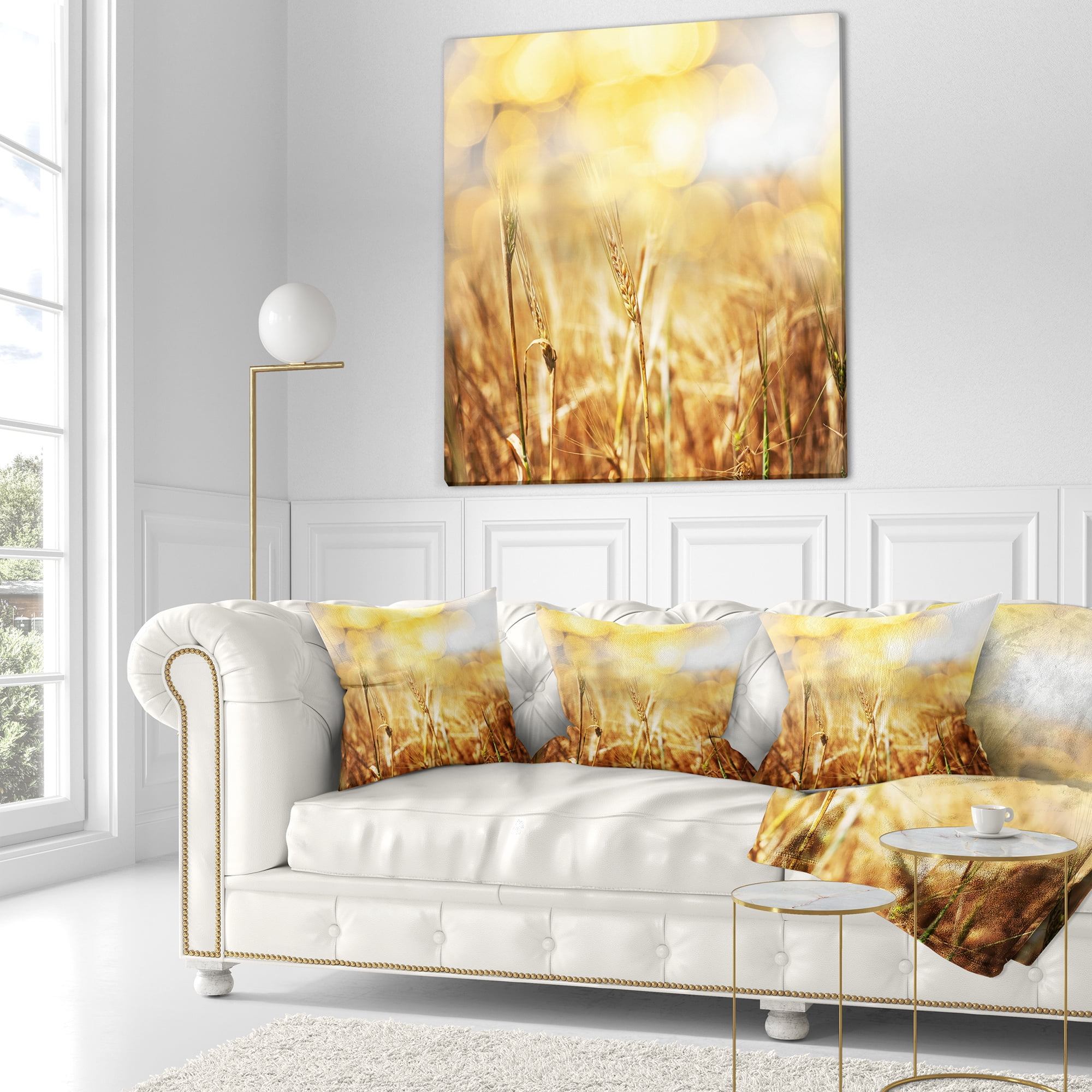 Designart 16" x 16" Brown Polyester Throw Pillow