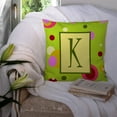thumbnail image 3 of Carolines Treasures CJ1010-KPW1414 Letter K Initial Monogram - Green Decorative   Canvas Fabric Pillow 14Hx14W, 3 of 4