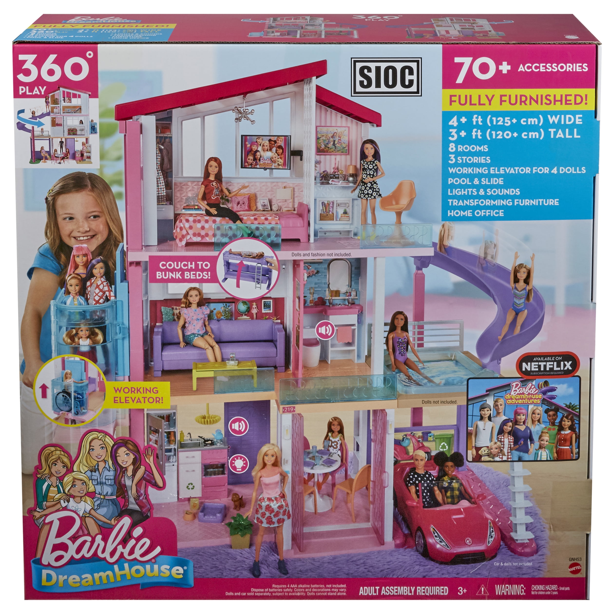 barbie doll house with slide
