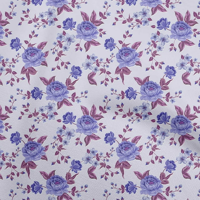 oneOone Rayon Medium Purple Fabric Florals Sewing Craft Projects Fabric Prints By Yard 56 Inch Wide