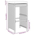 thumbnail image 4 of vidaXL Garden Bar Stools with Cushions 2 pcs Grey Poly Rattan, 4 of 5