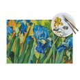 Vincent van Goghstyle blue irises with greenery Meal mat, heat
