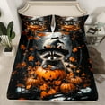 thumbnail image 2 of Manfei Spooky Pumpkin Full Sheet Sets,Halloween Bedding Full Size,Cute Raccoon Bed Sheets Set Full Size,Breathable Room Decoration,4-Piece, 2 of 7