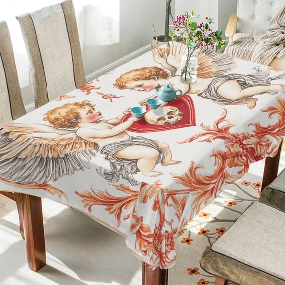 YAZAOO Square Tablecloth Cute Angel Pattern Pattern Tableclothes