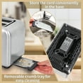 thumbnail image 3 of Toaster 2 Slice,Stainless Steel,LCD Display,7 Bread Shade Settings,1.4" Wide Slots,4-in-1 Functions,Removable Crumb Tray,900W,Silver, 3 of 7