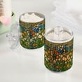 thumbnail image 2 of Yayeee 2 Pack Qtip Holder Bathroom Cotton Swab Canister with Lid Clear Dispenser Set, Orange Floral Garden, 2 of 6