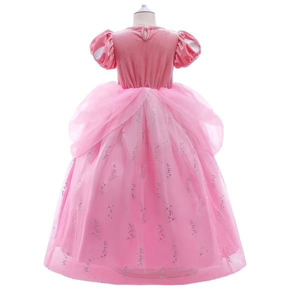 JAJAHO Girls Sparkly Sequin Dress Tutu Ball Gown Birthday Party Wear Puff Short Sleeve Mesh Layered Maxi Princess Dresses 3-10Y