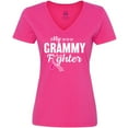 thumbnail image 3 of Inktastic Breast Cancer Awareness My Grammy is a Fighter Women's V-Neck T-Shirt, 3 of 5
