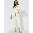 thumbnail image 3 of Unique Bargains Women’s Flannel Pajama Button Down Pj Lounge Sleepwear Sets, 3 of 5