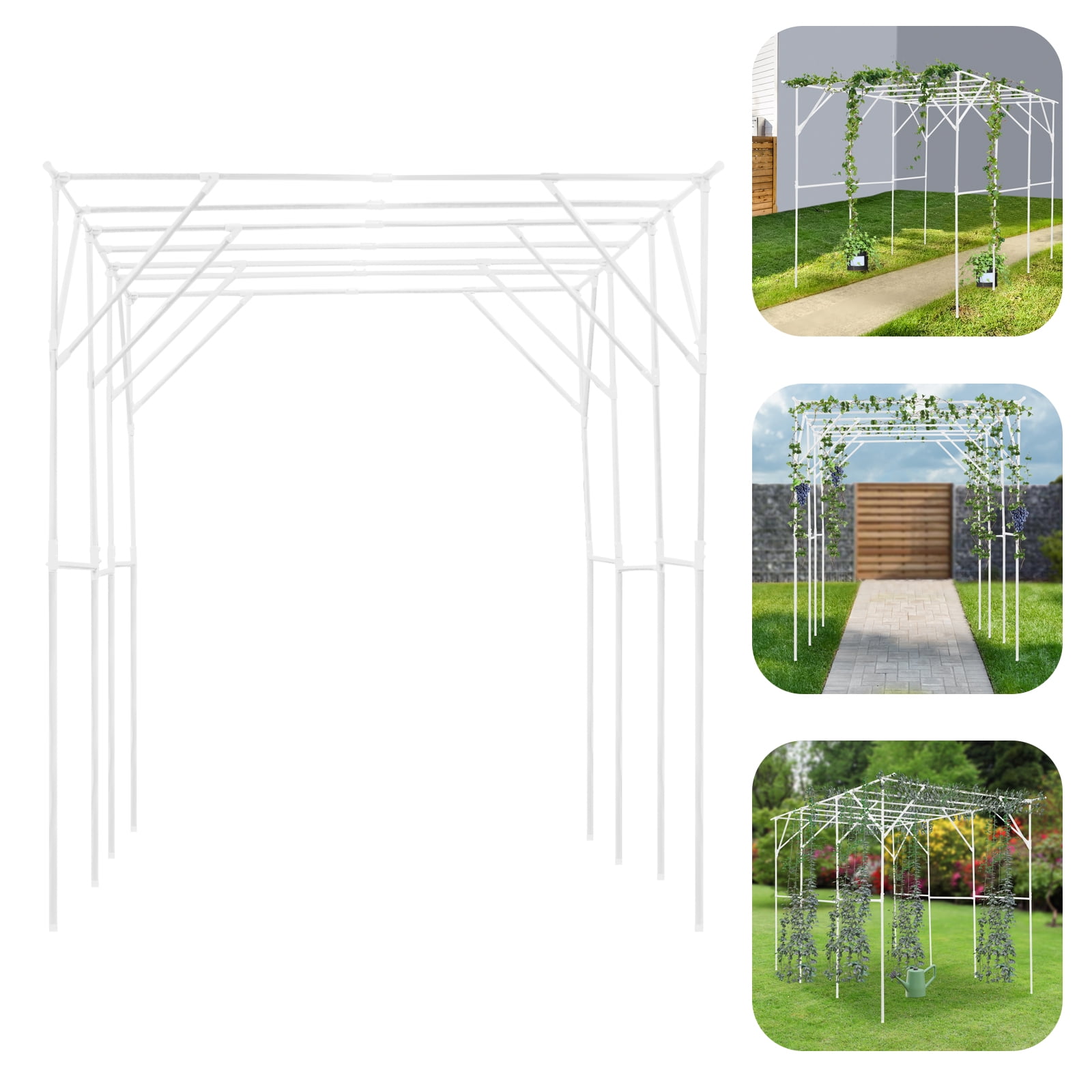 Grape Vine Trellis, Garden Trellis for Climbing Plants, Plant Support Rack Trellises 300*200*230cm White