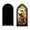 A003- Dark, variant on Acrylic Night Light Night Light Gothic Acrylic Night Light Decor 8 Inch Dark Academia Room Accent for Tabletop Display Aesthetic Cathedral Window Cat Design, 1 Pack