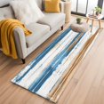 thumbnail image 2 of Vintage Blue Runner Rug for Hallway 2x6ft, Brown Wood Grain Mottled Texture Abstract Art Non Slip Floor Mat Washable Low-Profile Indoor Carpet for Living Room, Bedroom, Dining Room, 2 of 9
