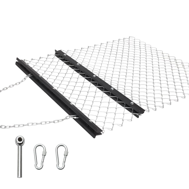 GloryStar 4x5 ft Steel ATV Drag Harrow, Towable Chain Rake with Galvanized Mesh Lining and Rust Resistance