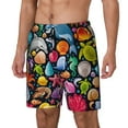 thumbnail image 2 of Balery Underwater Diving Animals Mens Swim Trunks Swim Shorts for Men Quick Dry Inseam Beach Shorts with Compression Liner Pocket-3X-Large, 2 of 9
