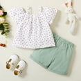 thumbnail image 4 of 3T Baby Girls Clothes 4T Girls 2PCS Summer Outfits Set Toddler Girls Short Sleeve Top Shorts Set White, 4 of 9