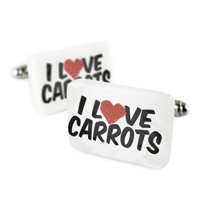 Cufflinks I Love CarrotsPorcelain Ceramic NEONBLOND