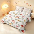 thumbnail image 3 of Homewish Watercolor Plant Mushrooms Twin Quilt Set,Botanical Fungi Twin Coverlet Set,White Red,Light Gray Reversible,2pcs, 3 of 7