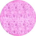thumbnail image 1 of Ahgly Company Indoor Round Abstract Pink Contemporary Area Rugs, 3' Round, 1 of 4