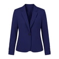 thumbnail image 4 of Achuyrbd Women's Business Casual Blazer Jacket, Notched Lapel One Button Long Sleeve Work Office Blazer with Pockets & Ruched Cuffs, S-2XL ,Dark Blue, 4 of 8