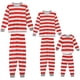 thumbnail image 1 of Conjunto de pijamas navideños a rayas para toda la familia Inspire Chic de manga larga de invierno [Niños y Niñas] XS Rojo, 1 of 5