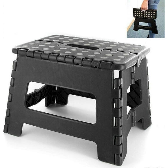 Folding step stool - Folding stool - Easy to use - Practical - Booster seat - Black - 22x22x29cm / Max load 120kg Black, Gray